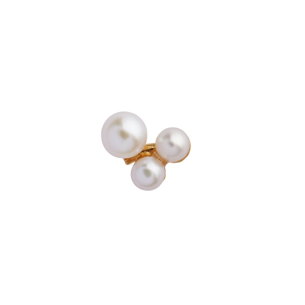 Three Pearl Berries ørestik - forgyldt